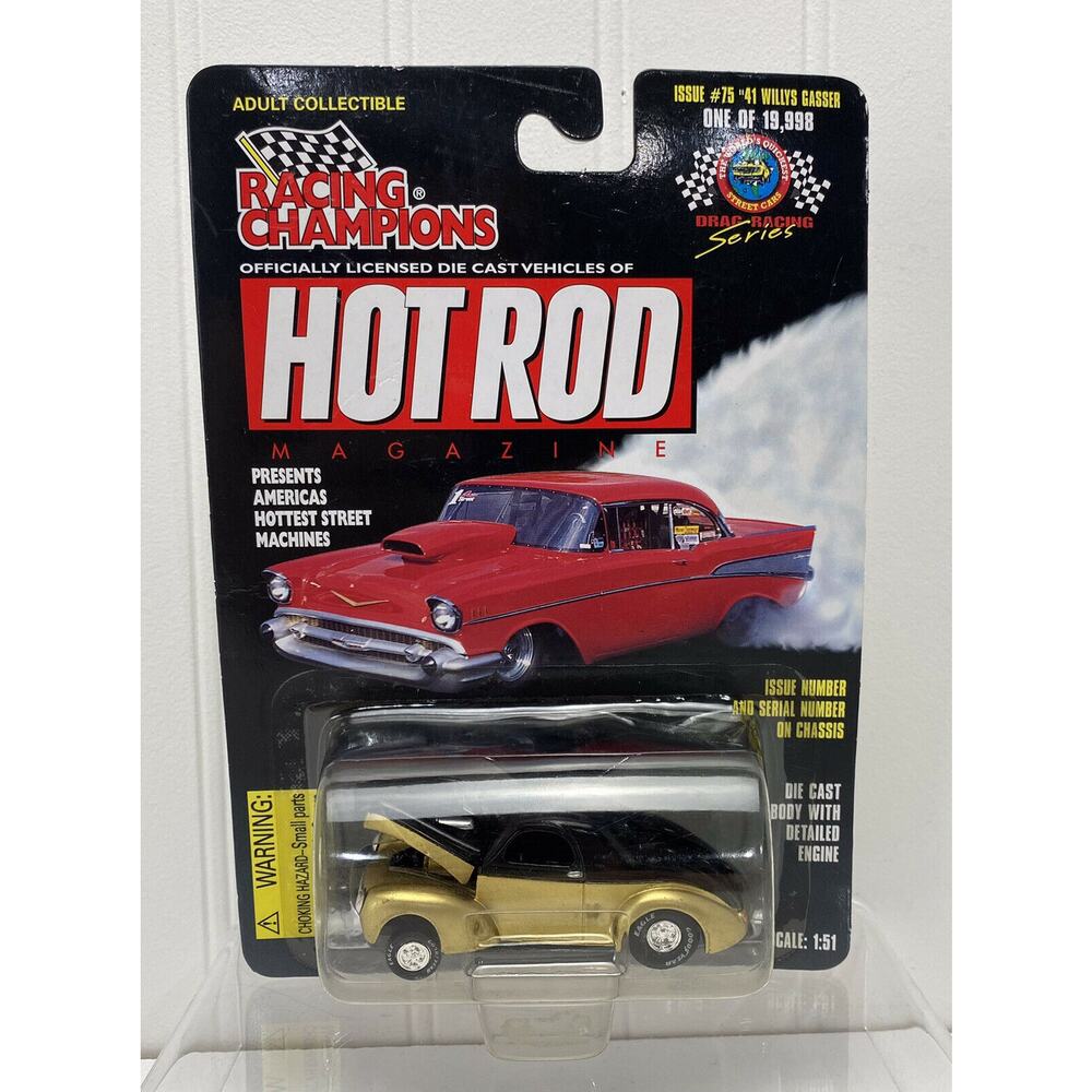 Racing Champions Hot Rod Car “41 Willys Gasser Issue #75 Limited Edition